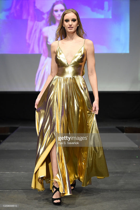 "Glorious" Runway Gown Gold